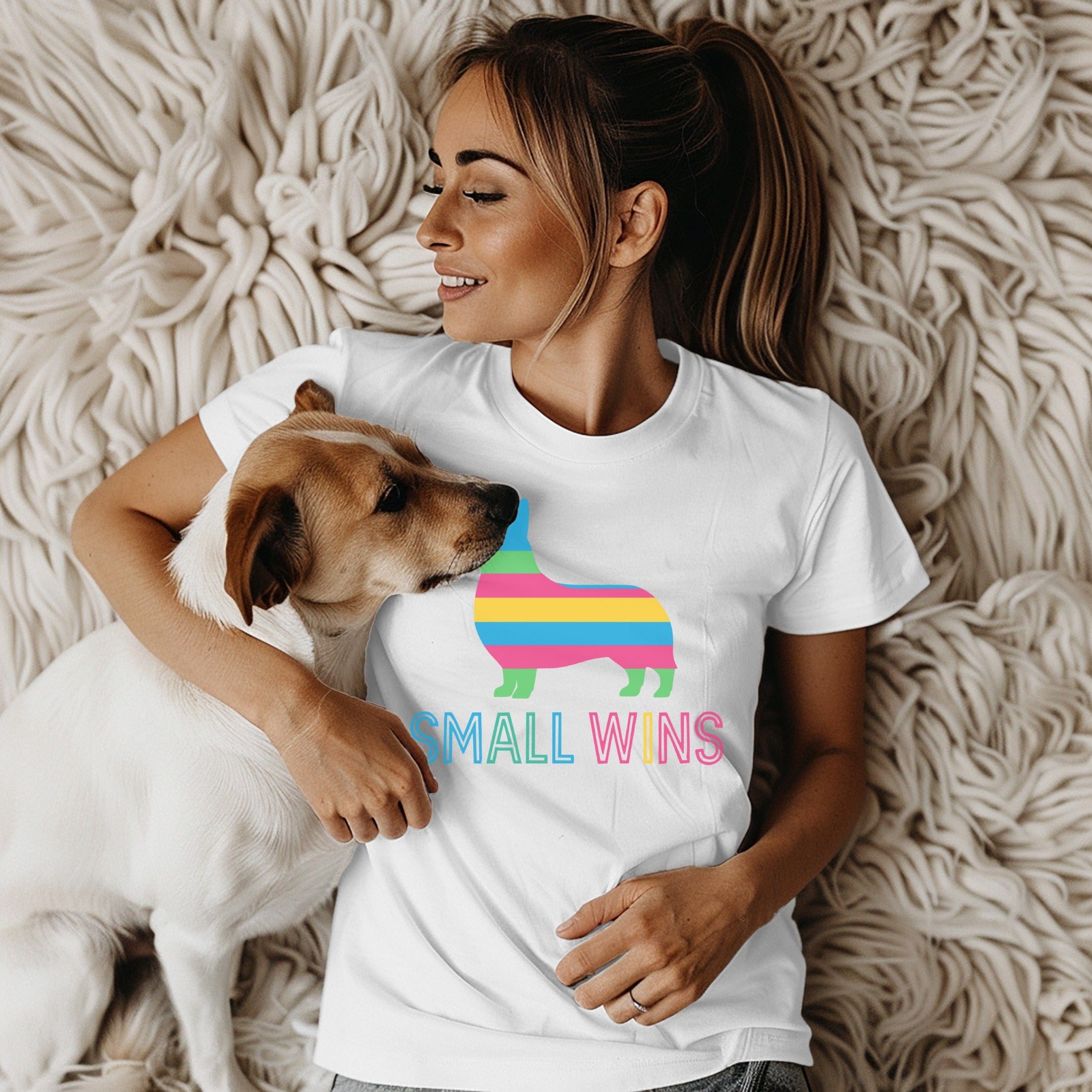 Small Wins Colorful Animal Print Casual T-Shirt