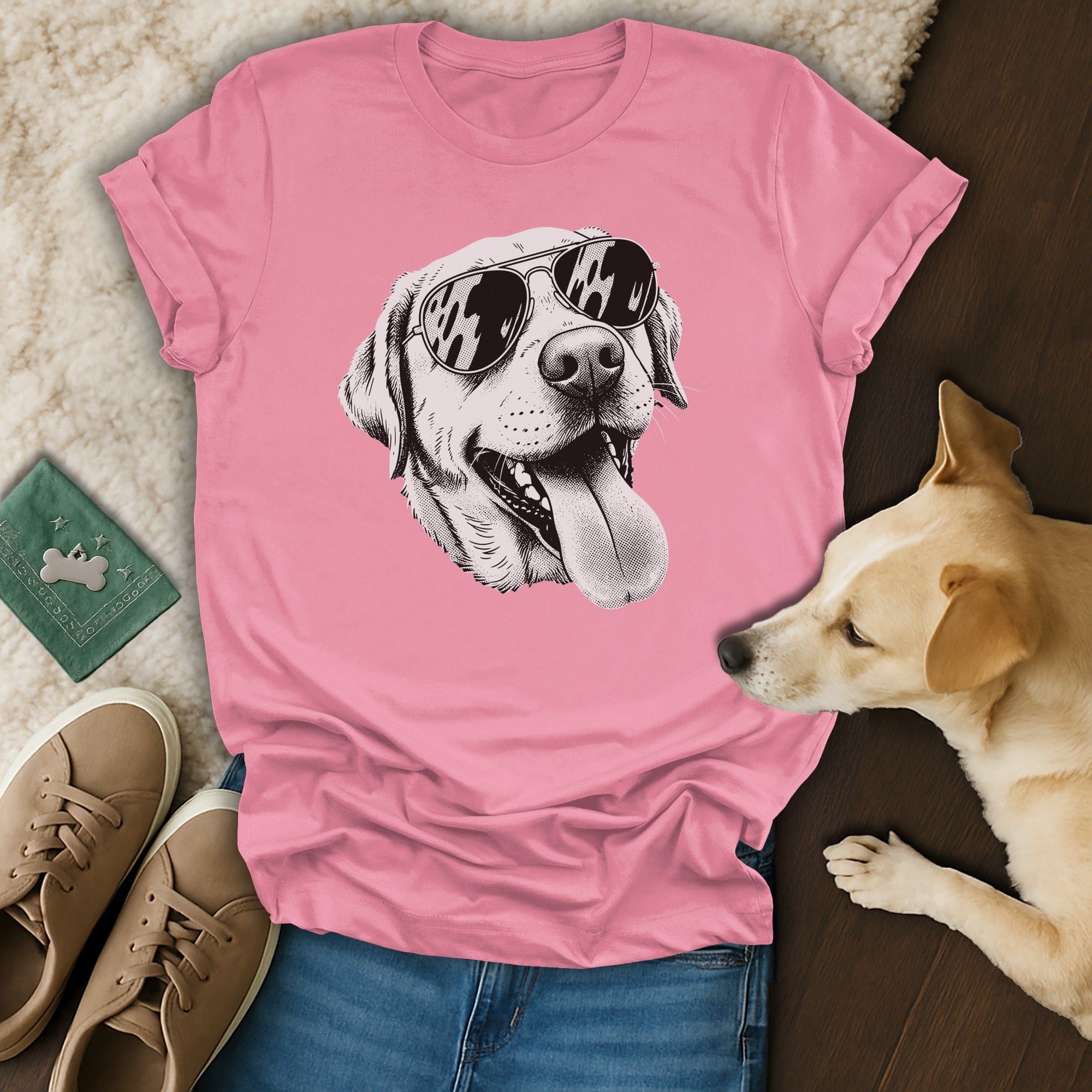 Adorable Dog Wearing Sunglasses Graphic T-shirt