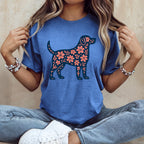 Floral Dog Graphic Print Casual Top