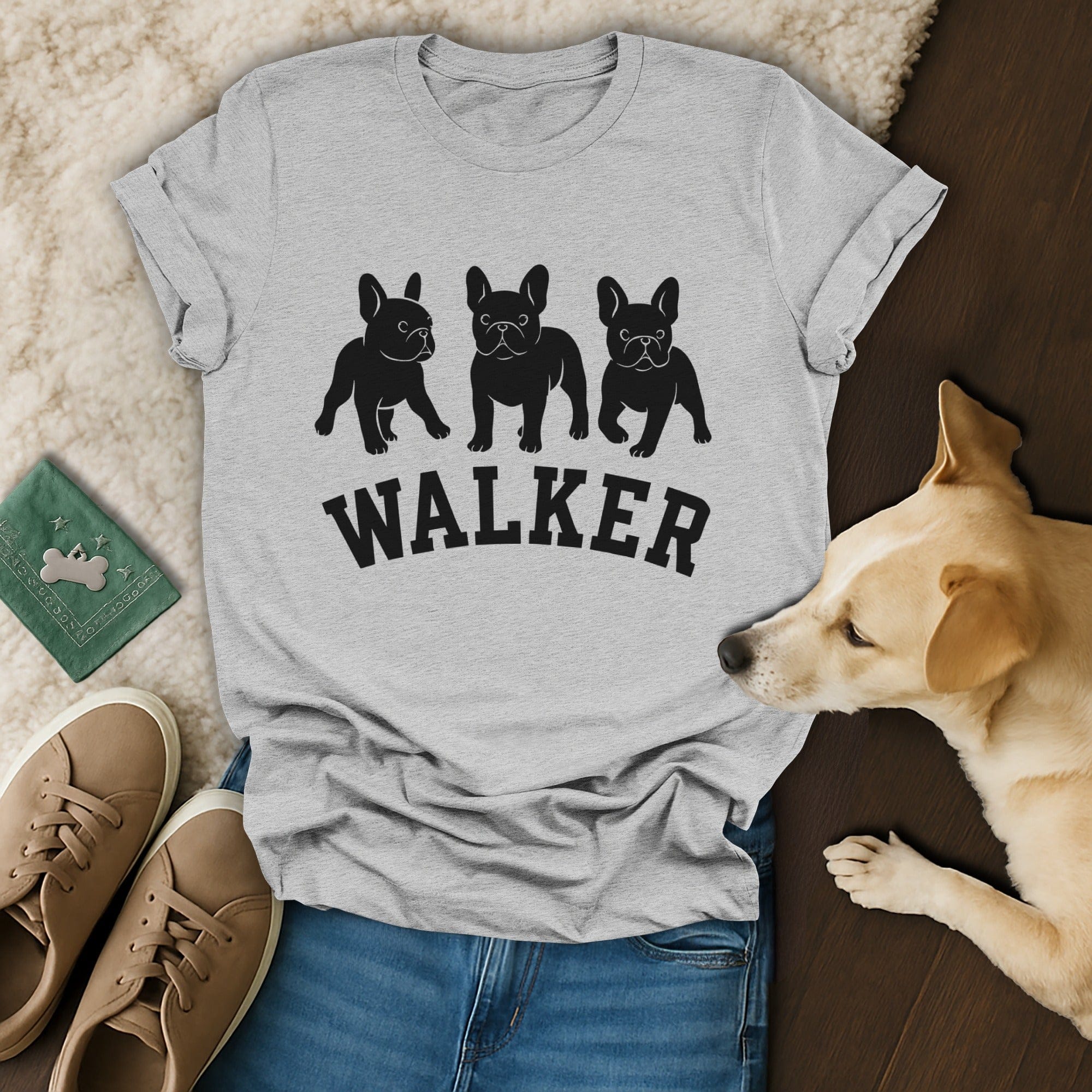 French Bulldog Walker Graphic Tee Shirt