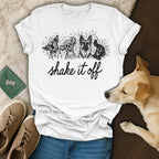 Shake It Off Cute Dogs Graphic Design Tee Shirt