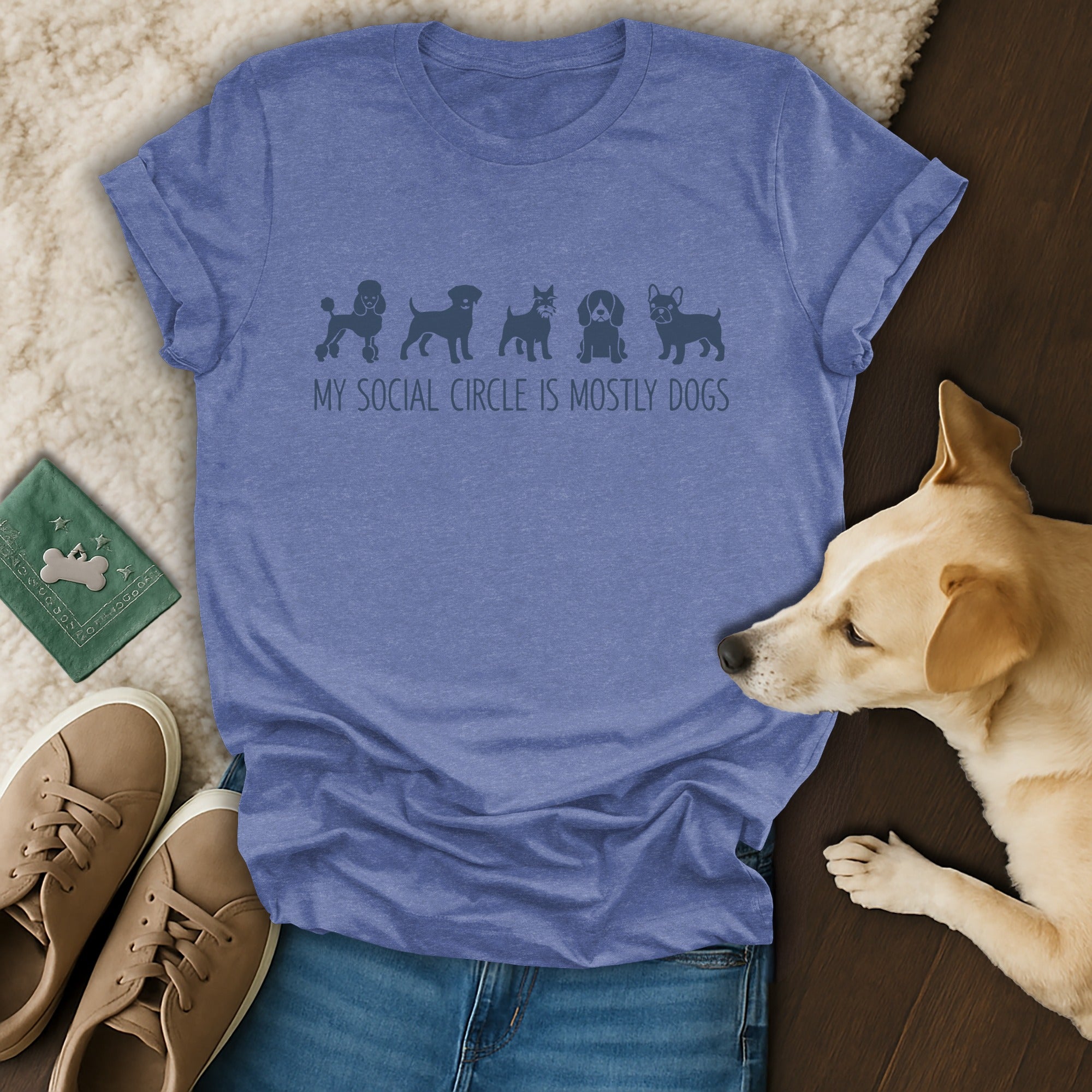 My Social Circle Is Mostly Dogs Funny Graphic Shirt