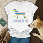 Locked In Dog Silhouette Graphic T-Shirt