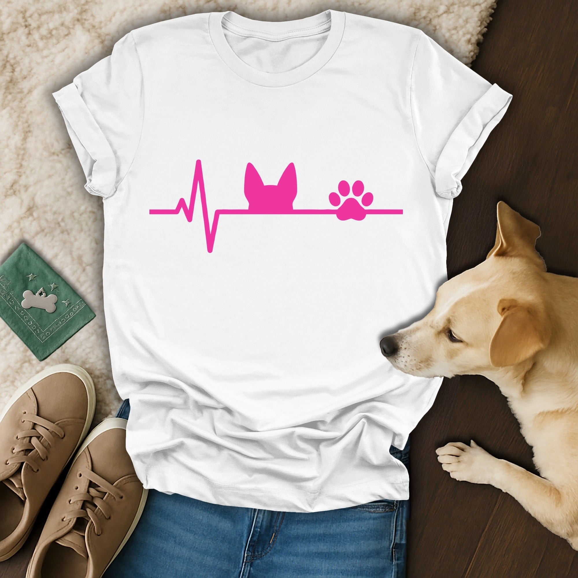 Pink Dog Heartbeat T-Shirt 🩷