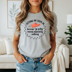 Grey t-shirt with "Getting my steps in" and a shoe graphic.