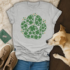 Shamrock Paw Print Graphic Short Sleeve Tee