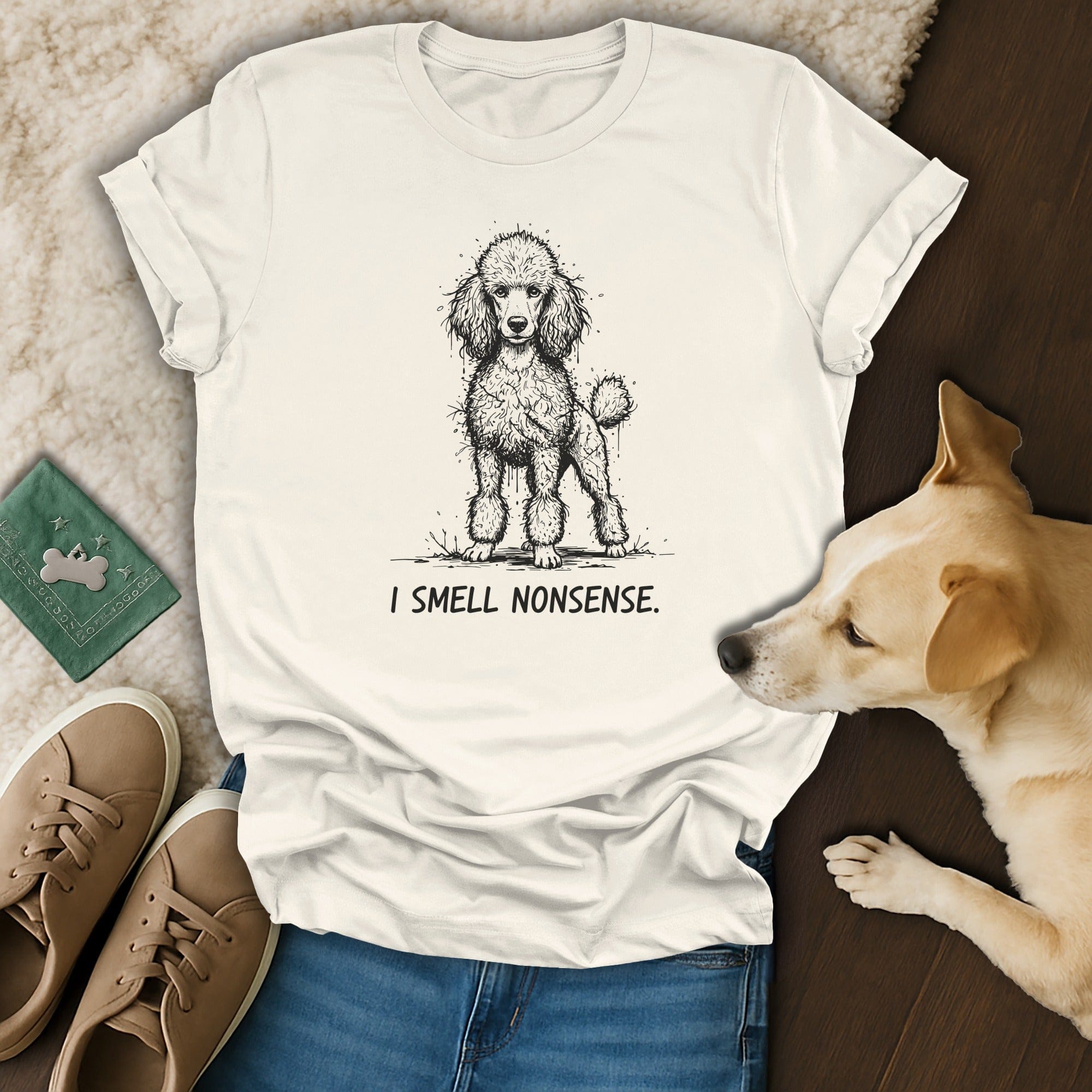 I Smell Nonsense Funny Poodle Graphic T-Shirt