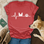 Nurse Heartbeat Dog T-Shirt 🤍