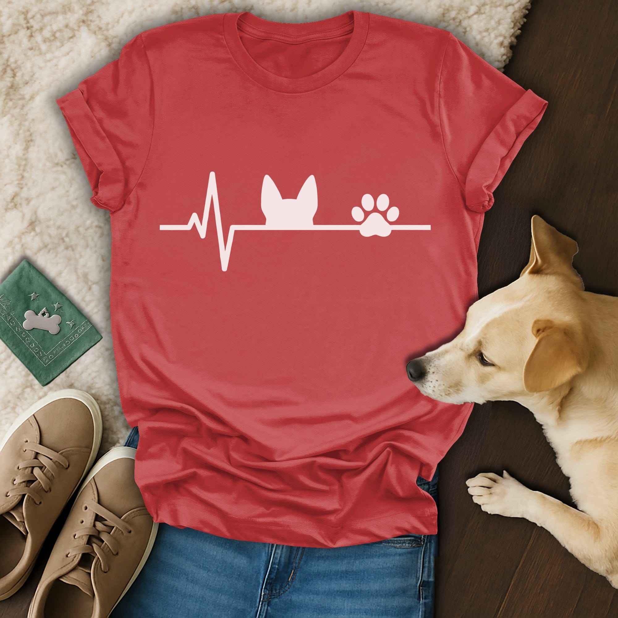 Nurse Heartbeat Dog T-Shirt 🤍