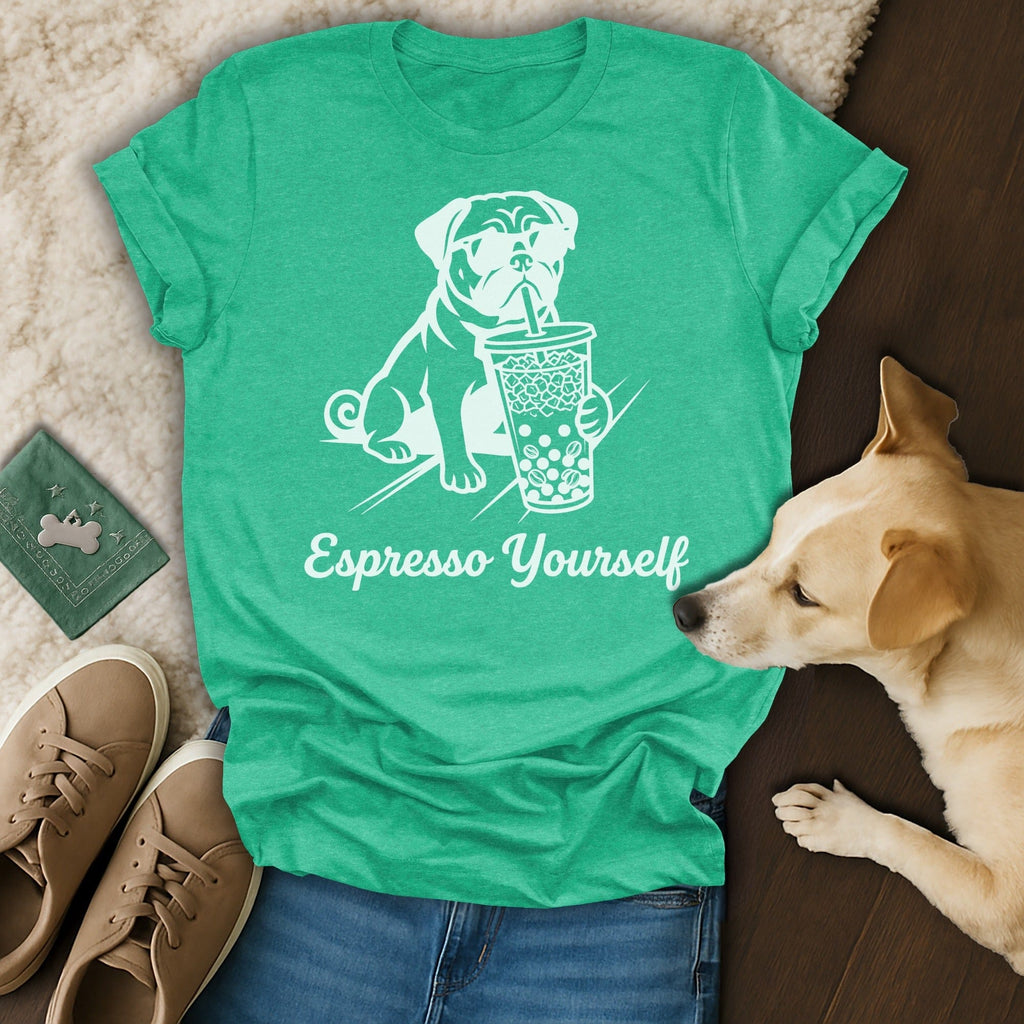 Pug Dog Espresso Yourself Drink Green Shirt product type
Pug
Dog
Espresso Yourself
Coffee
Drink
Funny
Cute
Animal
Pet
Green
Shirt
Tee
Puppy
Sunglasses
Cool
Pun
Humor
Pet Lover
Dog Lover
Coffee Lover