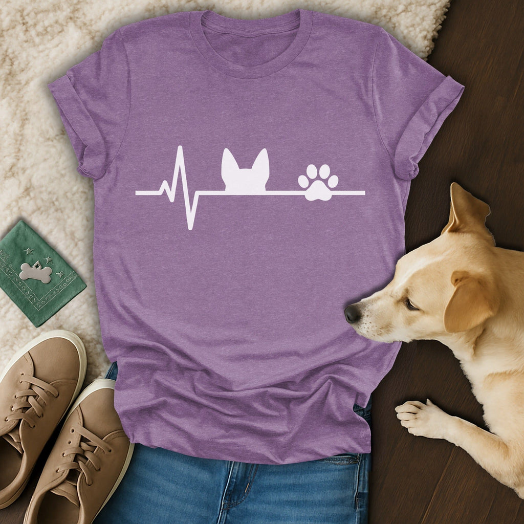 Nurse Heartbeat Dog T-Shirt 🤍